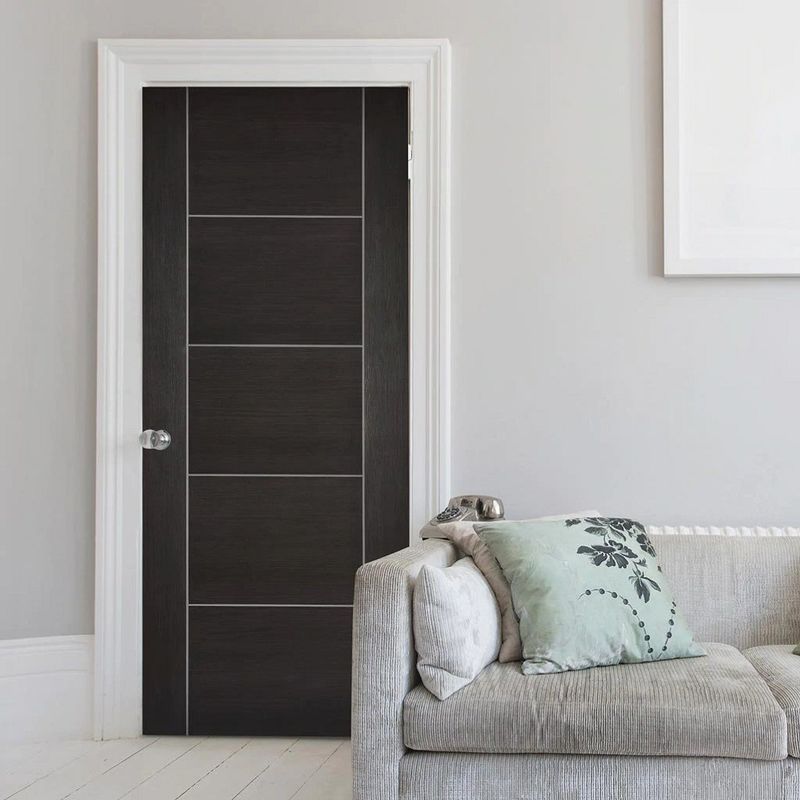 Interior Design Personalizado Casa Portas de madeira com placas de MDF Madeira Sólida Veneer estilo moderno