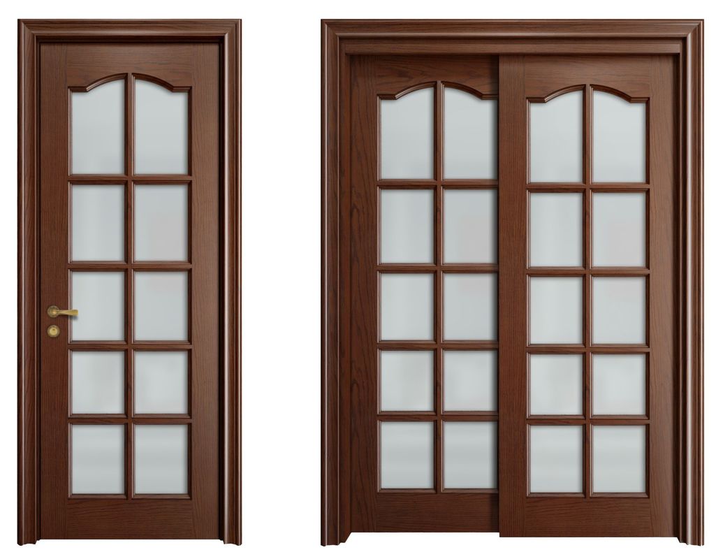 Pintura de superfície acabamento de madeira material principal portas interiores para casa de luxo personalizada