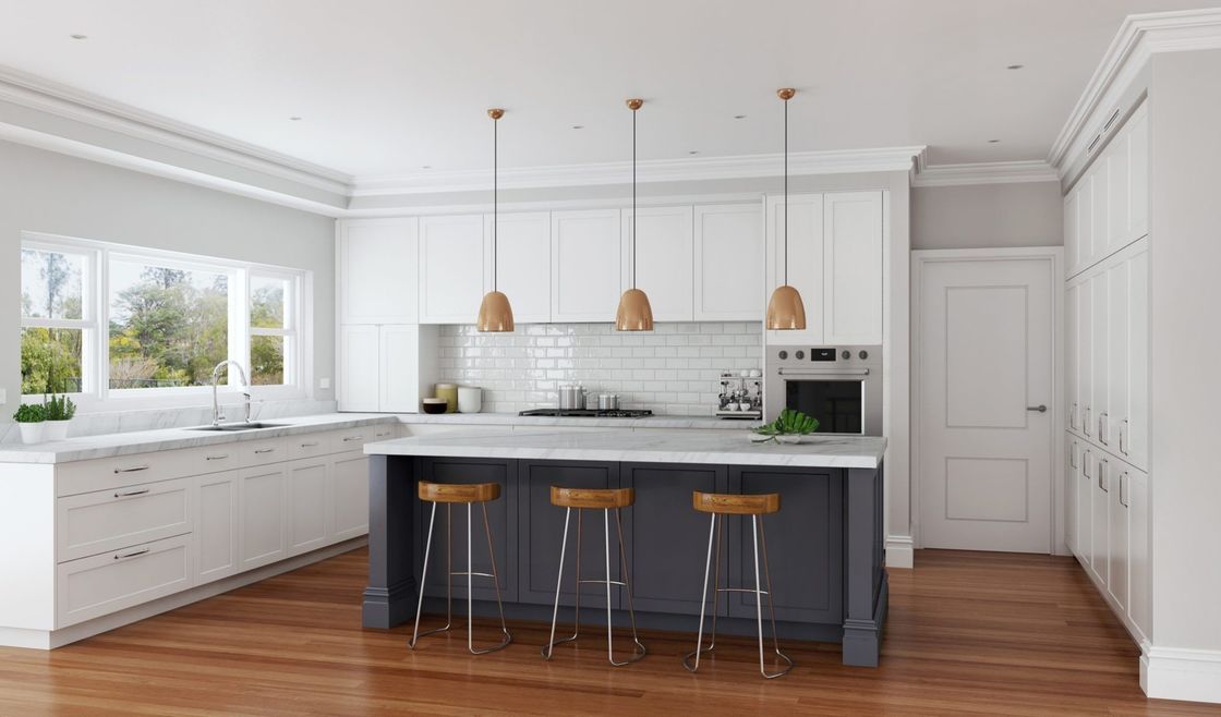 Armário de cozinha de design em moldura para villa/apartamento