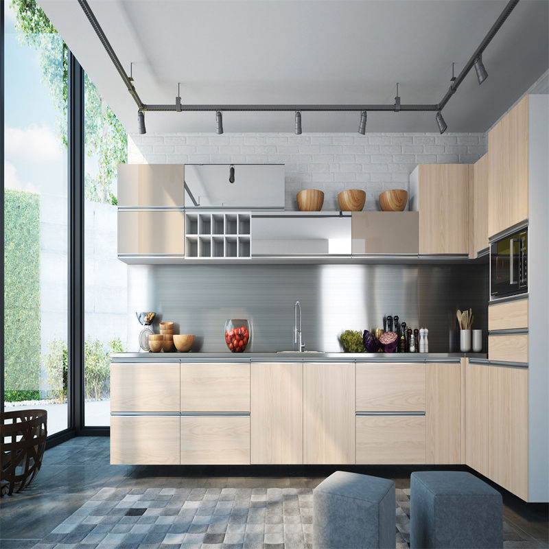 Armário de cozinha modular YALIG de estilo italiano com acessórios Blum Hardware e Toe Kick