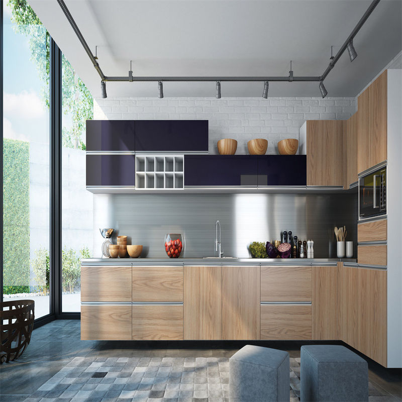 Armário de cozinha modular YALIG de estilo italiano com acessórios Blum Hardware e Toe Kick