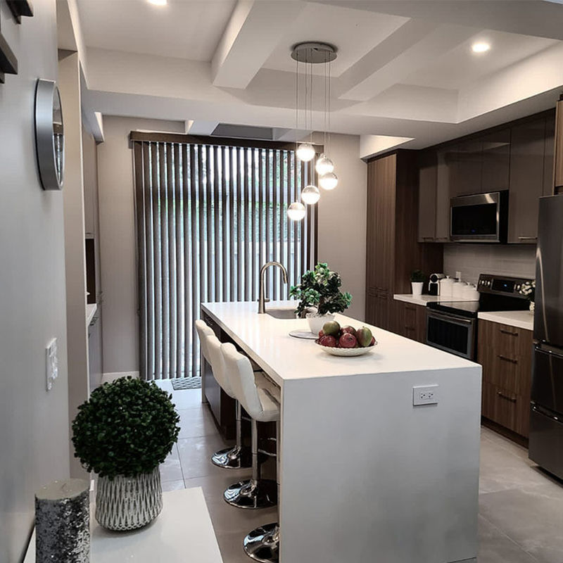 Mobiliário de gabinete personalizado Matte para o final Luxury Villa Modern Design Solid Wood Flat Pack