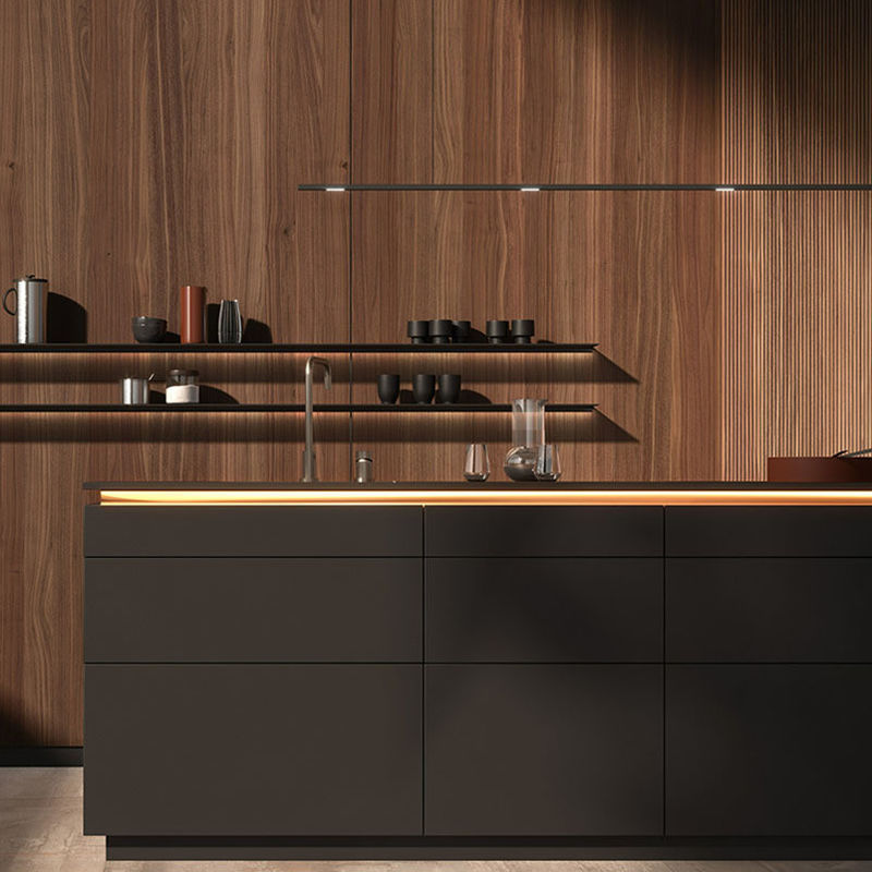 Mobiliário de gabinete personalizado Matte para o final Luxury Villa Modern Design Solid Wood Flat Pack