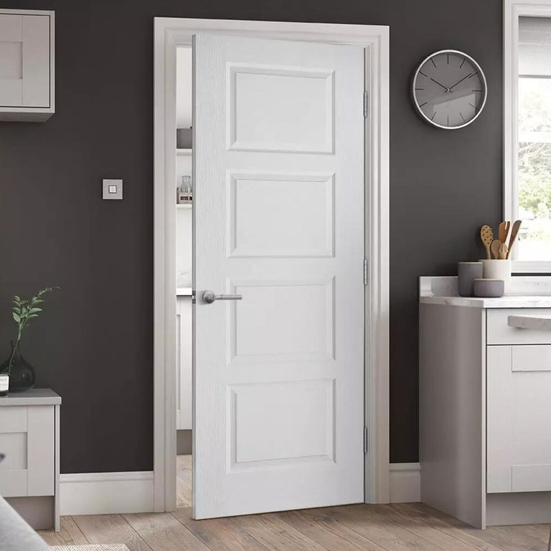 Interior MDF Portas de quarto de madeira de cor personalizada Design moderno com folheado de madeira maciça