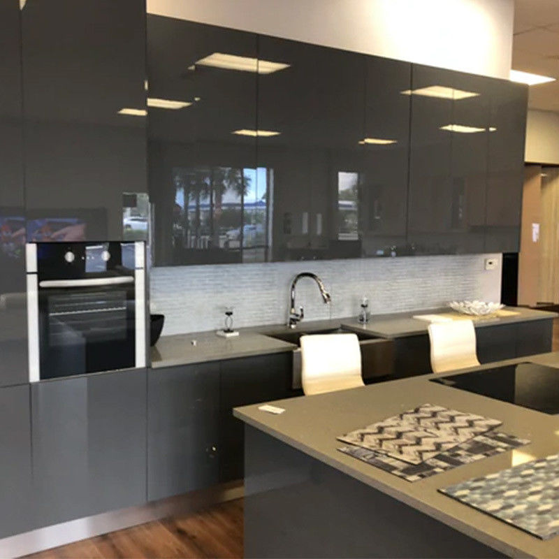 Armários de cozinha personalizados de alta qualidade com desenhos de ilha e cor de facade brilhante moderna