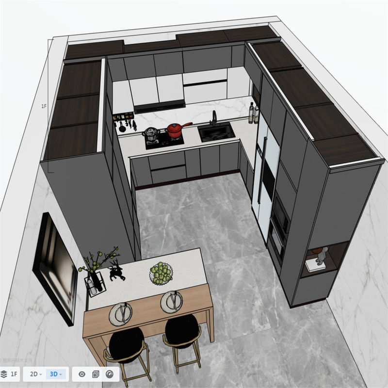Transforme sua cozinha com armários de madeira cinza personalizáveis e portas de MDF da YALIG