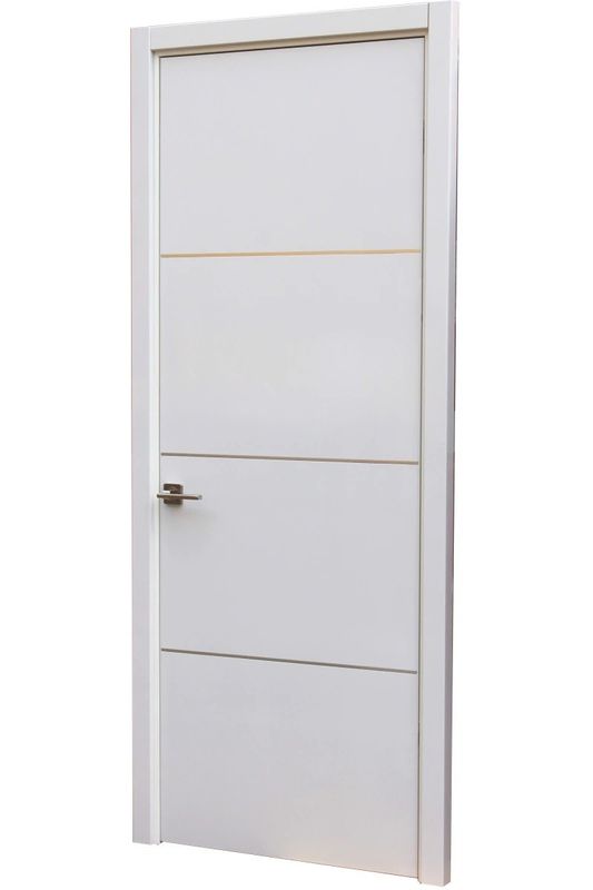 Material MDF de tamanho personalizado Porta de quarto interior branca com armação e abertura lateral