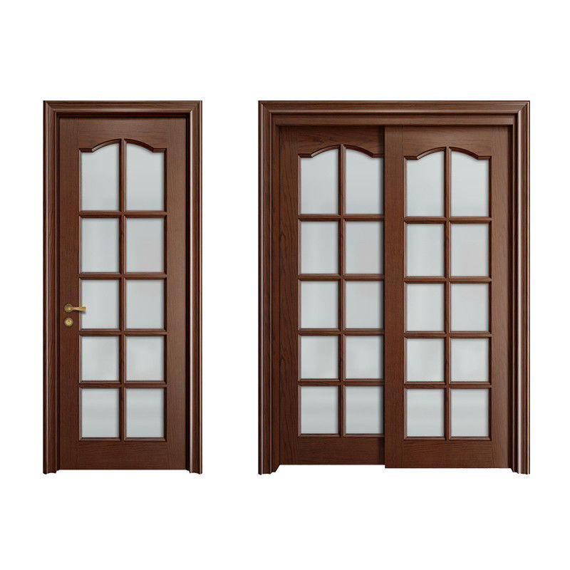 Portas de quarto de madeira de cor personalizada YALIG Luxury Interior Door para interiores de quartos de hotel