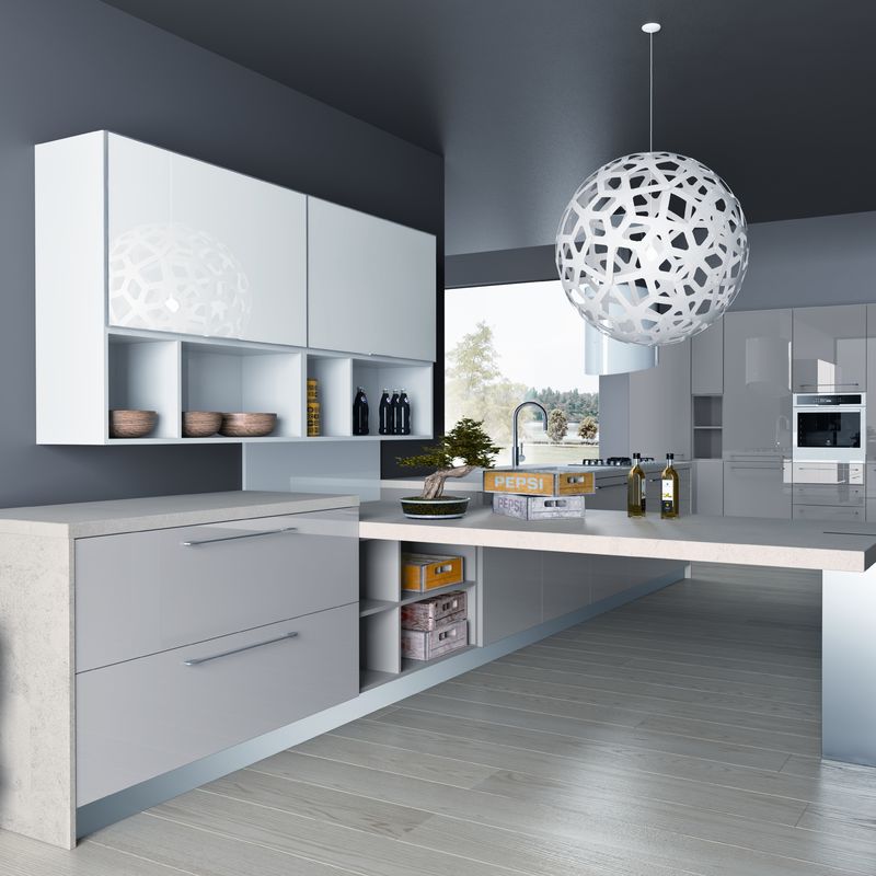 Blum Hardware and Veneer Finish YALIG Smart Wood Shaker Gabinete de cozinha para apartamento