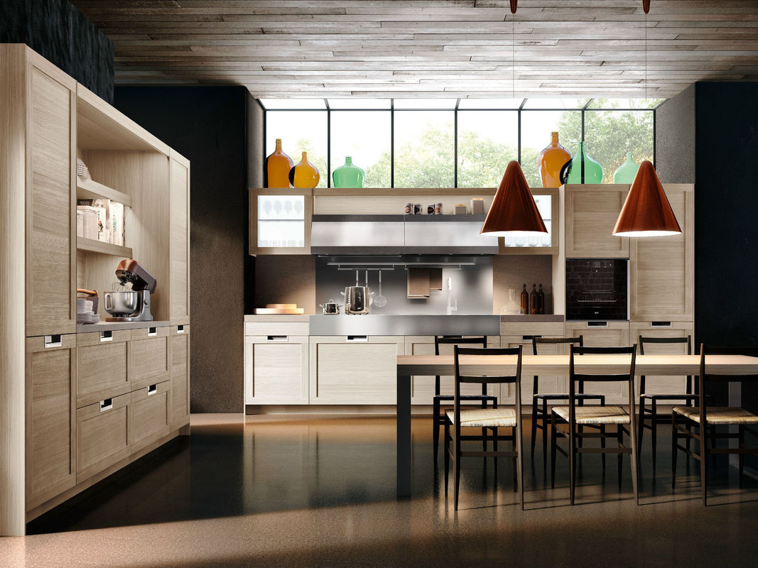 Blum Hardware and Veneer Finish YALIG Smart Wood Shaker Gabinete de cozinha para apartamento