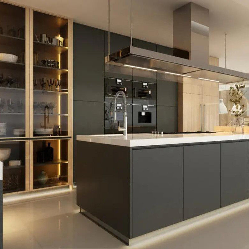 Armários de cozinha modulares YALIG personalizados com hardware e gavetas Blum