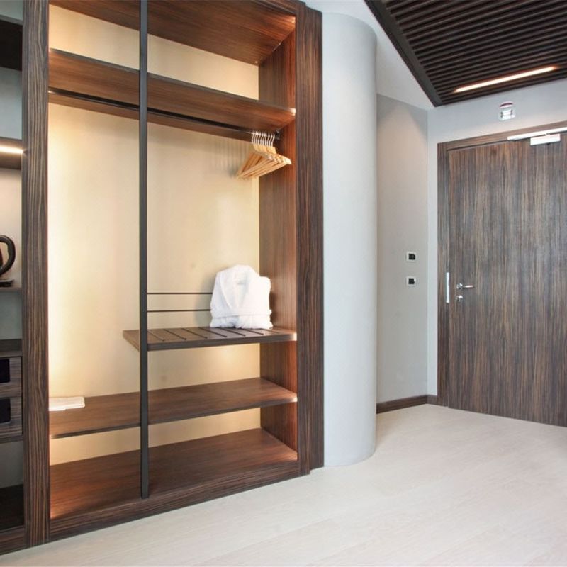 Design personalizado PANEL estilo madeira guarda-roupa quarto armazenamento guarda-roupa para apartamento de hotel