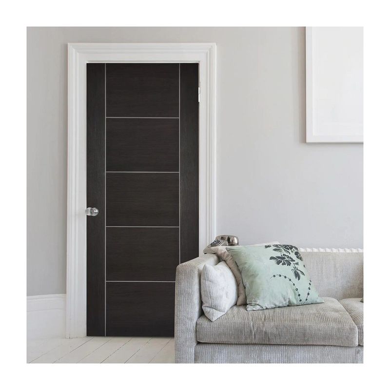 Portas interiores de madeira maciça de luxo de estilo americano com molduras de tamanho personalizado