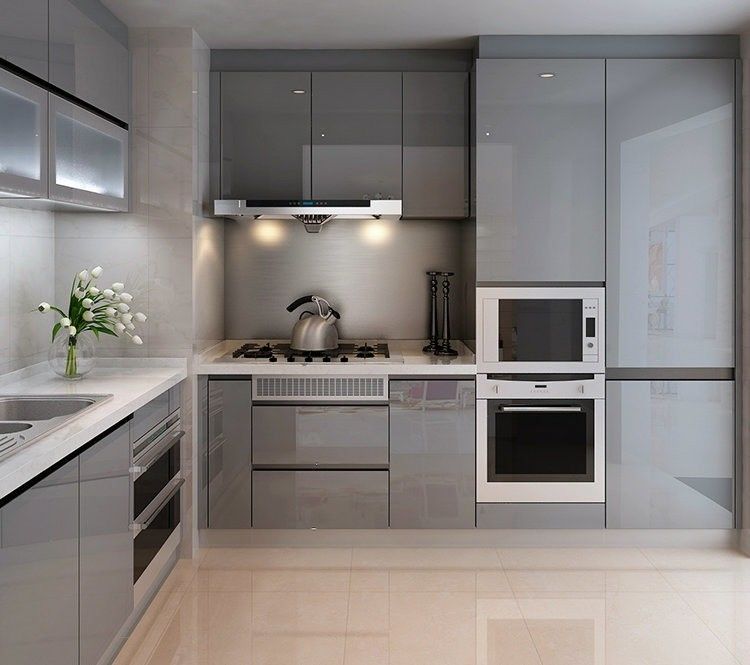 Vantagem impermeável e à prova de fogo Gabinete de cozinha completo em estilo de luxo europeu