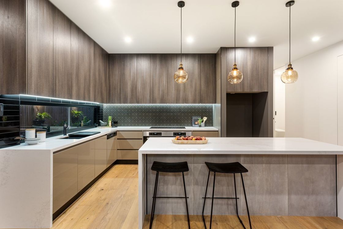 Vantagem impermeável e à prova de fogo Gabinete de cozinha completo em estilo de luxo europeu