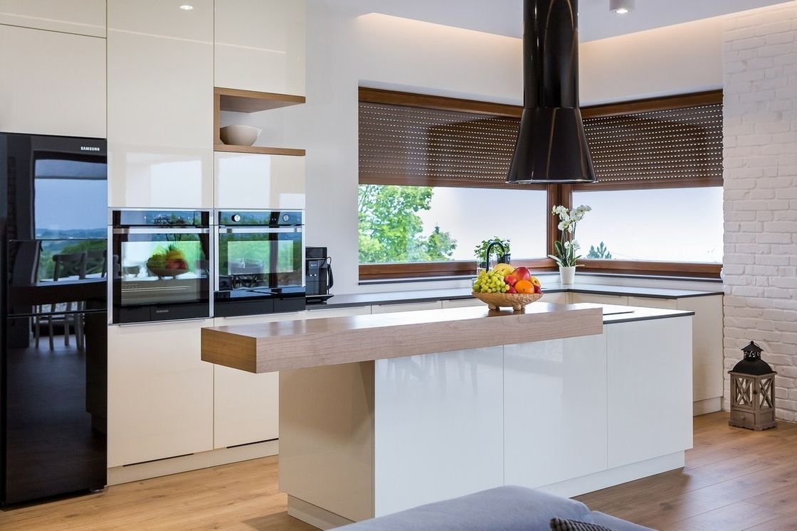 Vantagem impermeável e à prova de fogo Gabinete de cozinha completo em estilo de luxo europeu