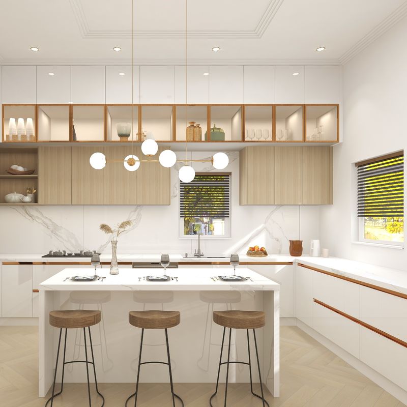 Blum Drawer Modern Design Madeira Sólida Armário de Cozinha Branco Mobiliário para Cozinha de Luxo