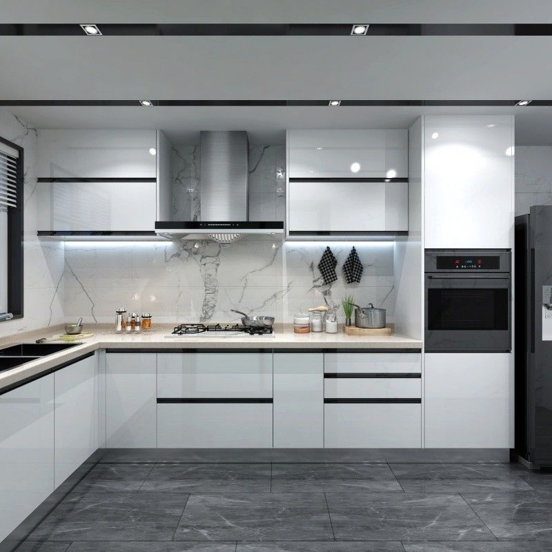 Finitura natural Design de vidro todo Mão de mobiliário de canto de cozinha para armários YALIG
