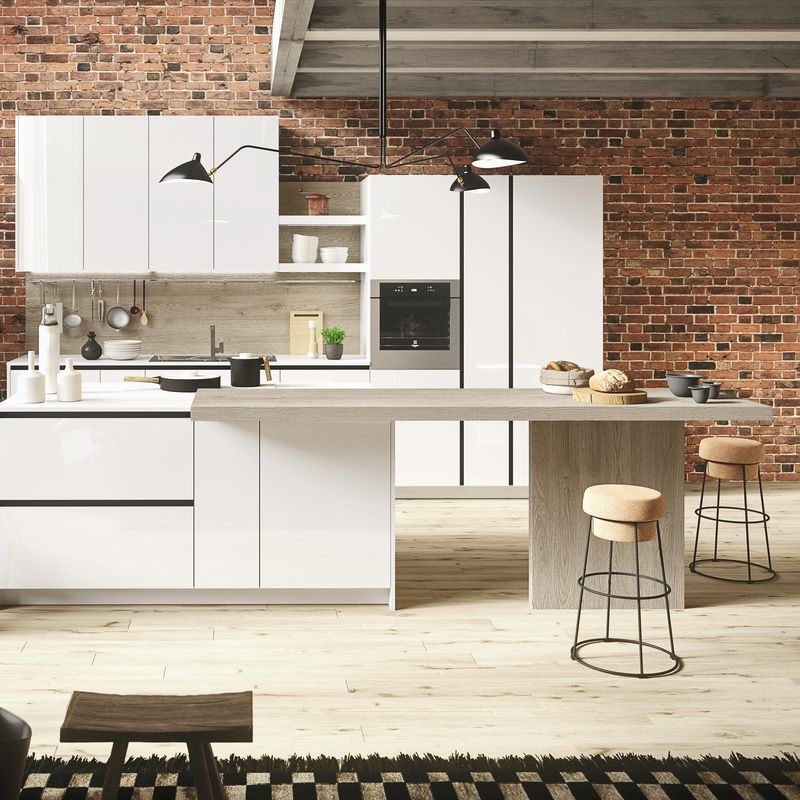 Blum Drawer Modern Design Madeira Sólida Armário de Cozinha Branco Mobiliário para Cozinha de Luxo