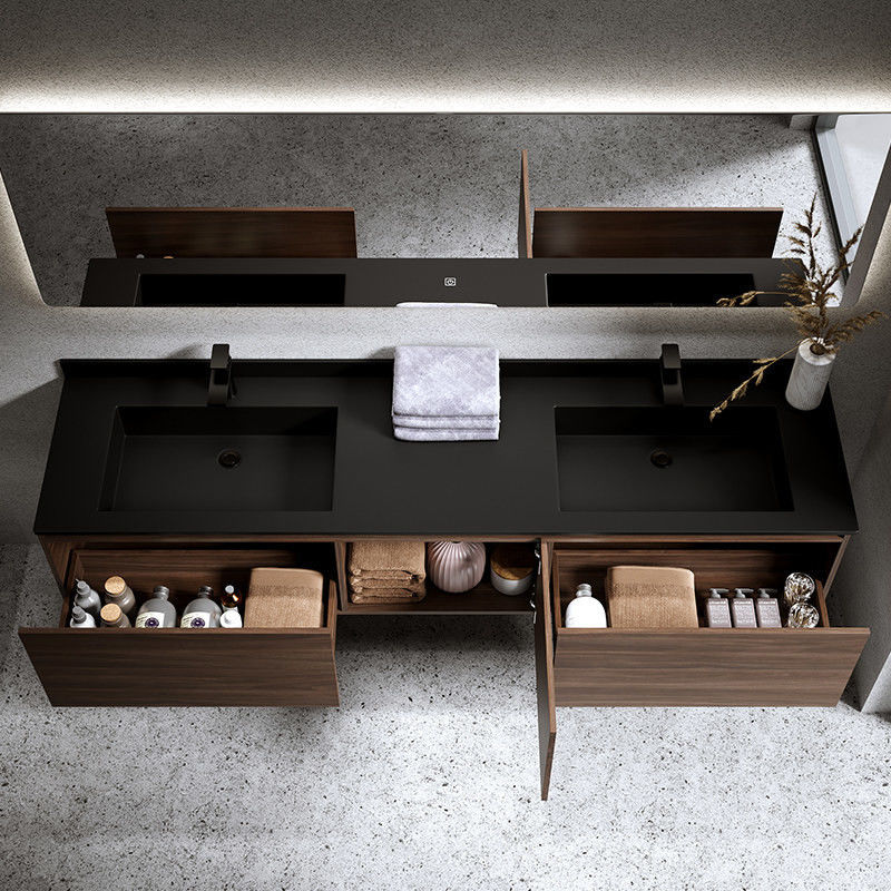 Banheiro Euro Style Vanity com largura personalizada e material de carcaça MR-MDF de cima