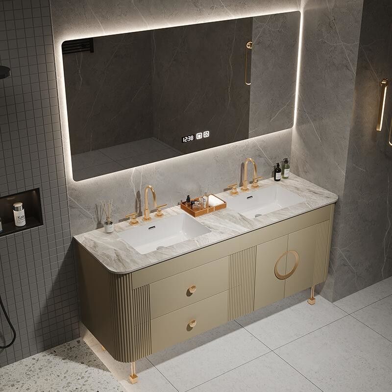 Largura personalizada PVC/Porta de laca acabamento estilo americano banheiro de vaidade para casa moderna