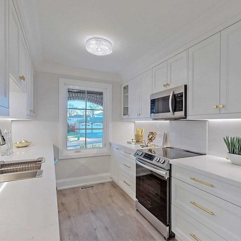 Armários de cozinha modulares completos para apartamentos estilo europeu luxo e tamanho personalizado