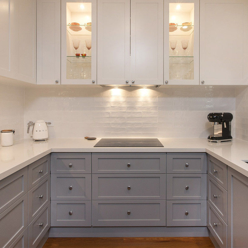 Armários de cozinha modulares completos para apartamentos estilo europeu luxo e tamanho personalizado