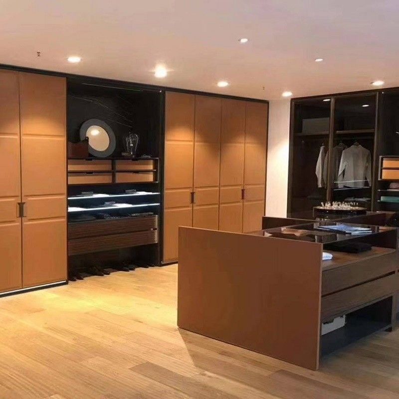 Armário de madeira para mobiliário de armário de quarto em estilo aberto