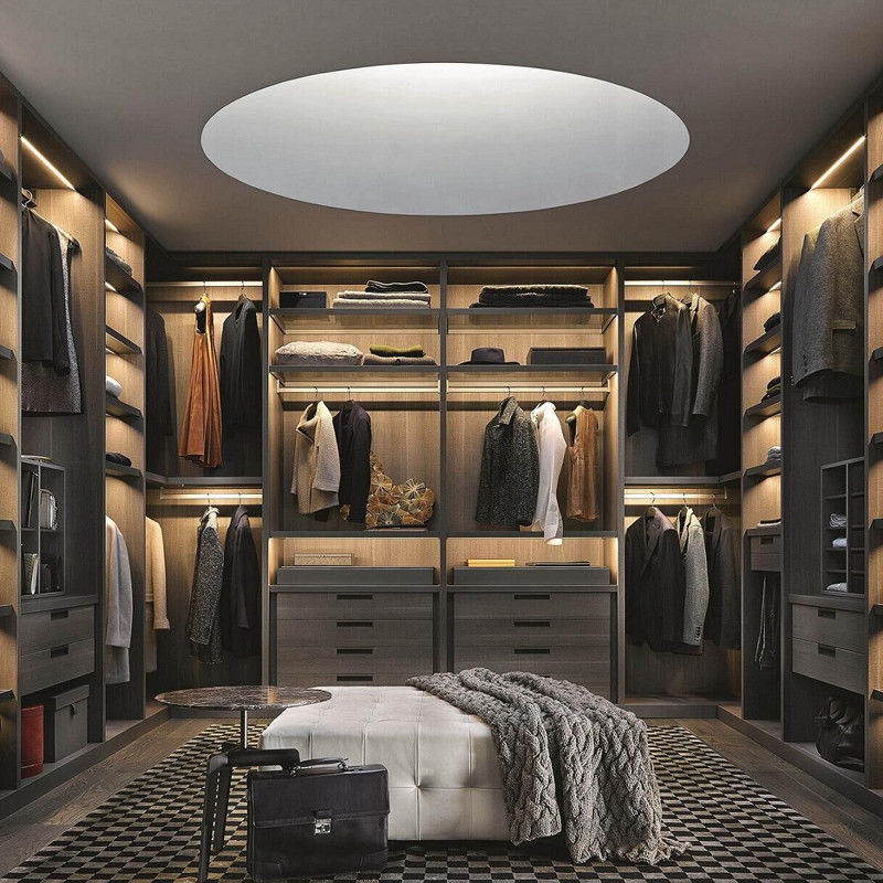 End MR HDF Guarda-roupa de tabuleiro para armário de luxo Walk-in na personalização de quarto moderno