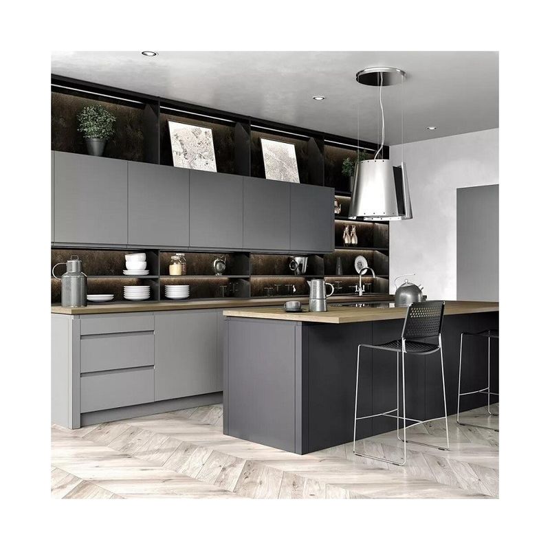 Armários de cozinha vintage de design moderno personalizado com vantagem à prova de fogo e à prova de água