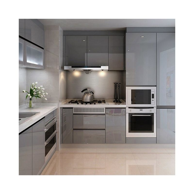 Armários de cozinha modulares de madeira impermeáveis de estilo europeu com tamanho personalizado