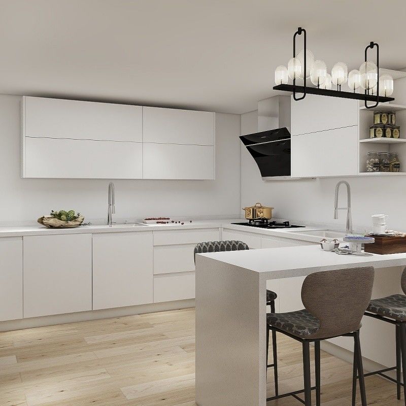 Unidade de armazenamento de armários de estilo europeu para móveis personalizados de cozinha do Canadá