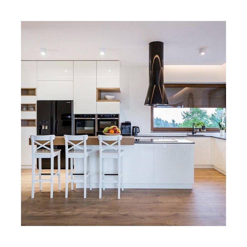 Cor de Veneer personalizada YALIG Armazém de cozinha de estilo moderno de madeira luxuoso de alta qualidade