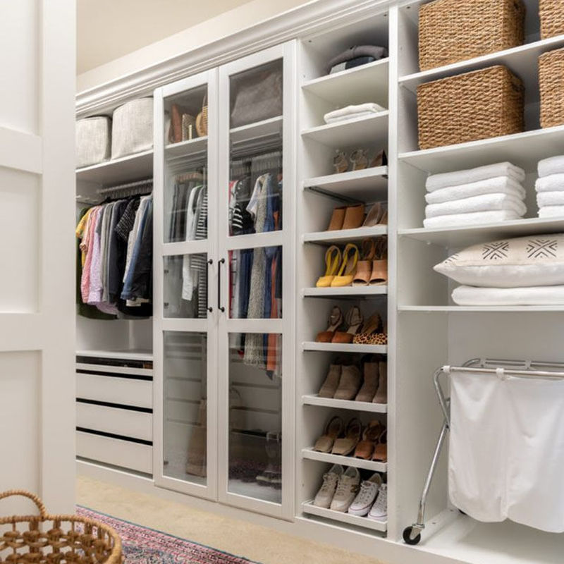 Conjunto de móveis modernos para o armário da parede do quarto Design incorporado e opções 2D / 3D