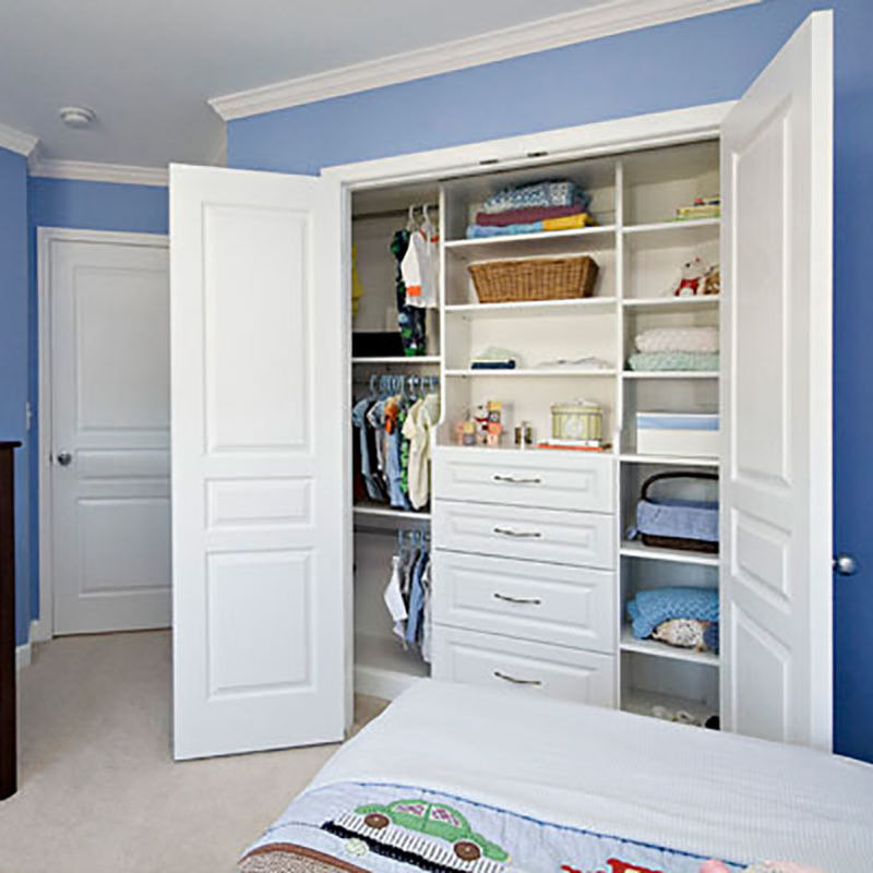 Conjunto de móveis modernos para o armário da parede do quarto Design incorporado e opções 2D / 3D