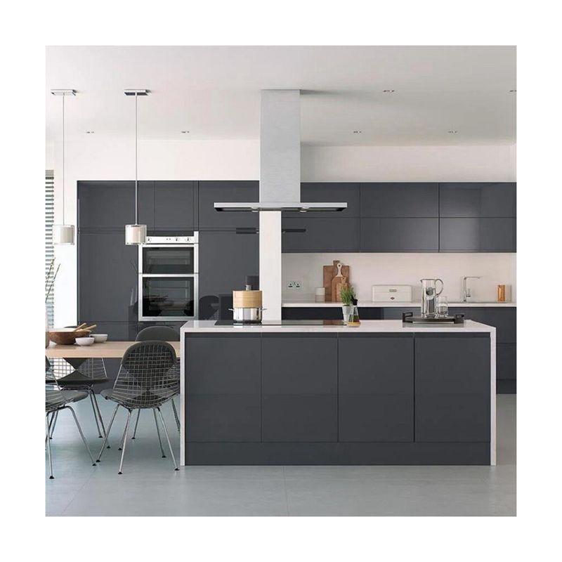 Top Veneer e Bottom Laca Finish Armário de cozinha de madeira para apartamento de casa High End