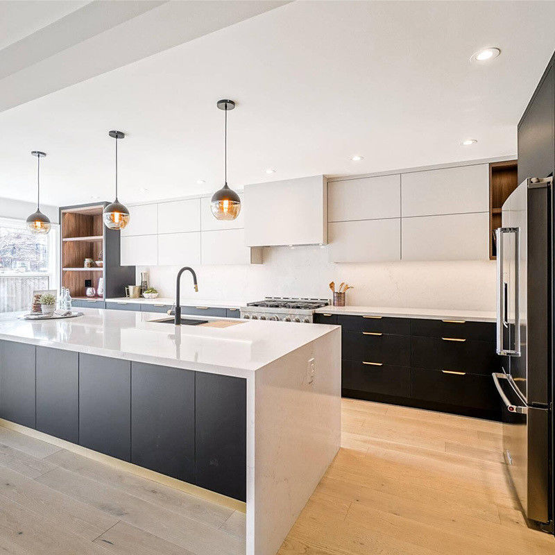 Tamanho personalizado Moderno Matte Designs Armários de cozinha clássicos para estilo de design moderno