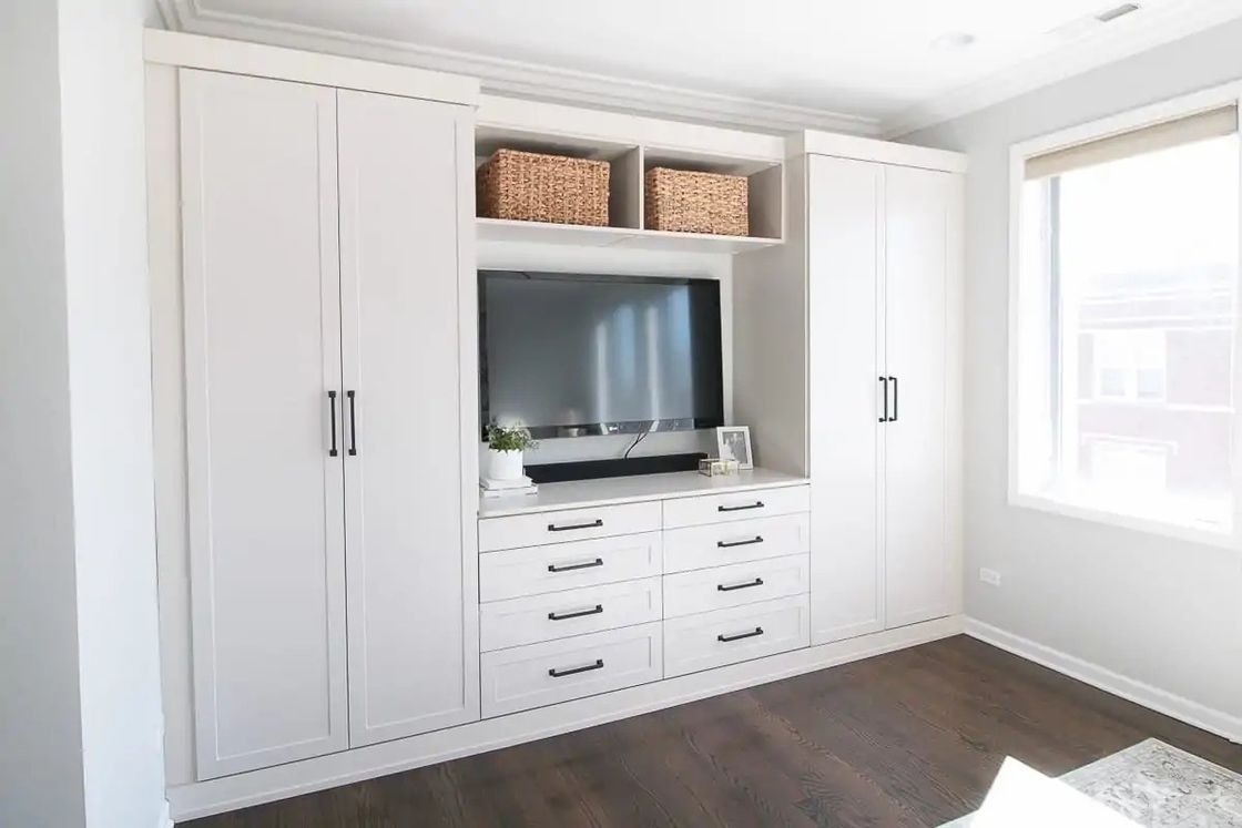 Armário de Armário de Madeira de Design Contemporâneo para Mobiliário de Quarto de Alta Qualidade em Estilo Moderno