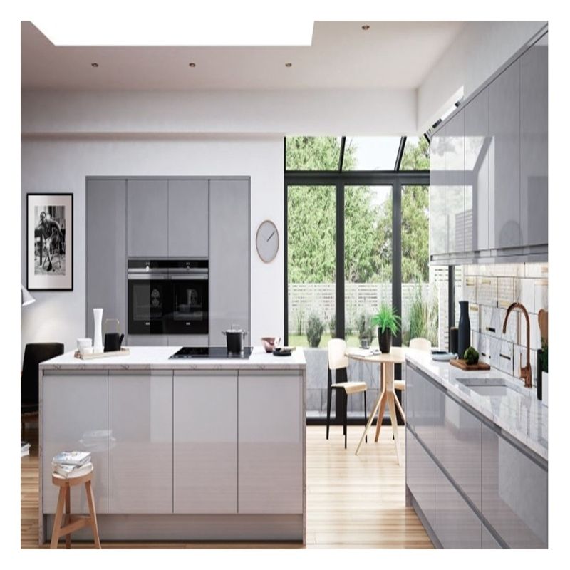 Fácil limpo Vantagem Personalização Armários de cozinha de estilo moderno brilhante para apartamento