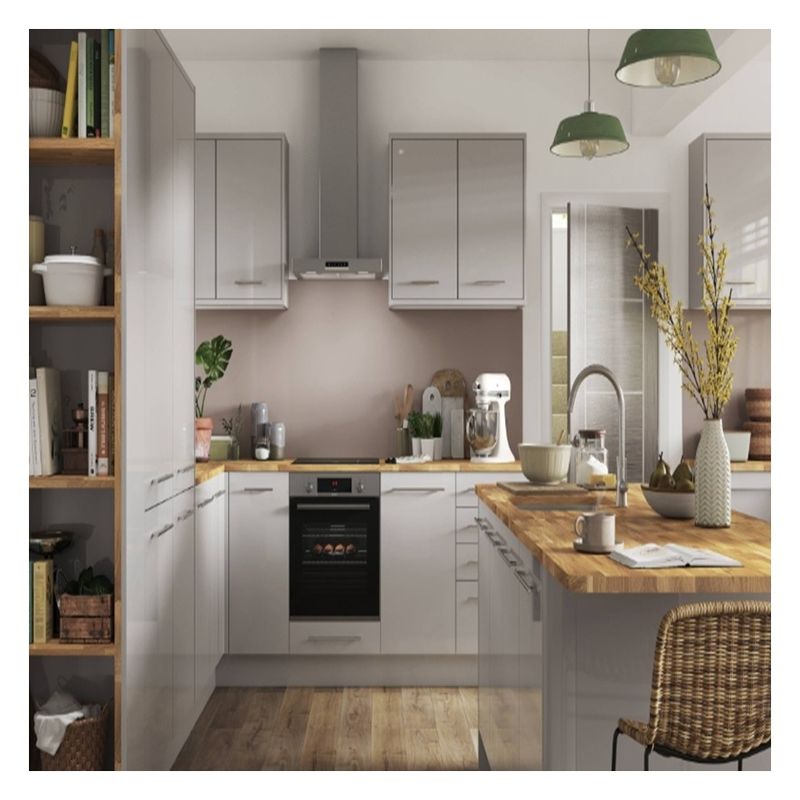 Fácil limpo Vantagem Personalização Armários de cozinha de estilo moderno brilhante para apartamento