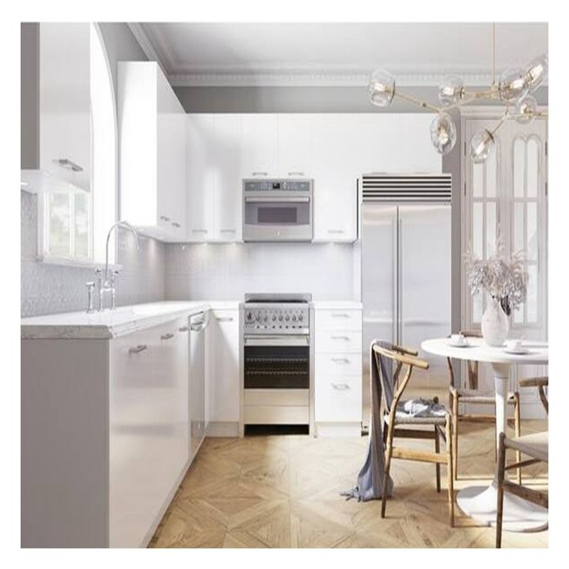 Fácil limpo Vantagem Personalização Armários de cozinha de estilo moderno brilhante para apartamento