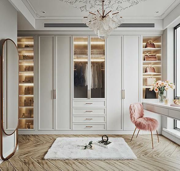 Armário de design de armário laminado europeu durável seguro e personalizável para armazenamento de villa
