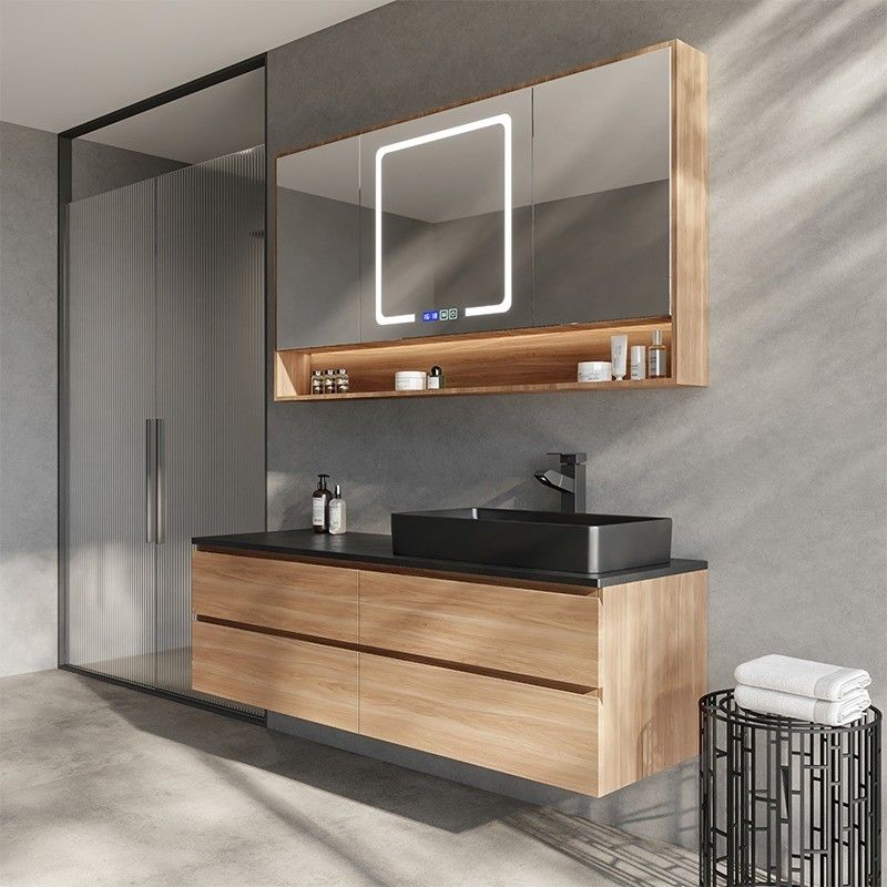 Moderno CAD / 3D Design Mural Montado Banheiro Vanidades de Laveira Dupla para o Estilo Americano