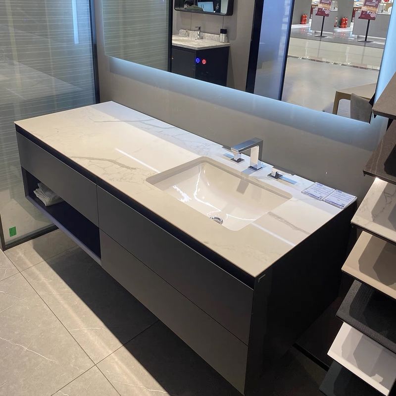 Moderno CAD / 3D Design Mural Montado Banheiro Vanidades de Laveira Dupla para o Estilo Americano