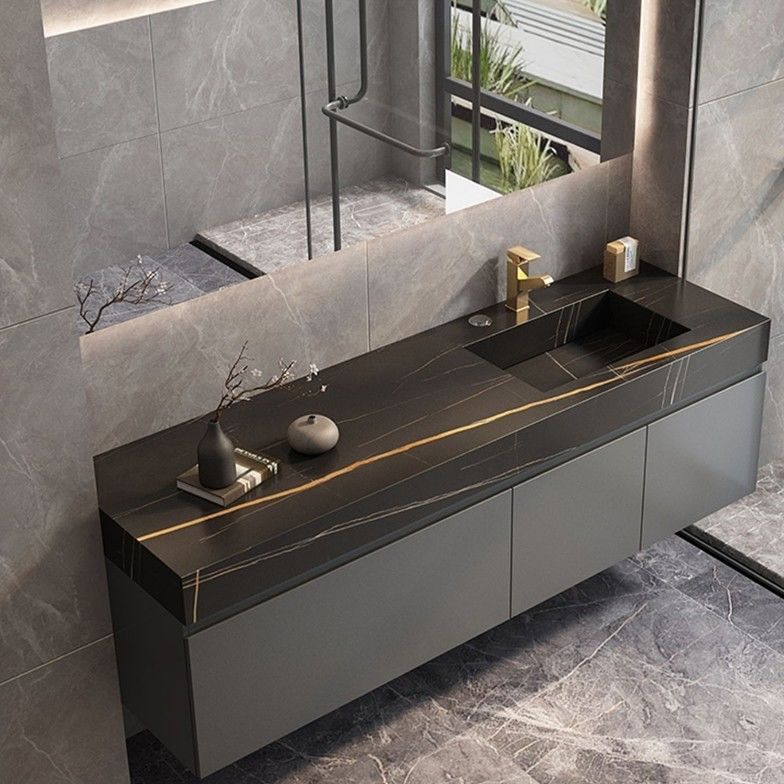 Mobiliário de estilo euro Mural pendurado Double Sink Banheiro Vanity Cabinet para personalizado feito