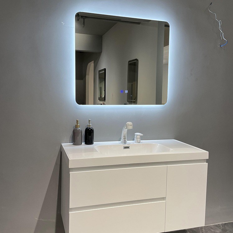Banheiro montado na parede Vanity com lava-louças estilo romance luxo moderno de madeira maciça estilo euro