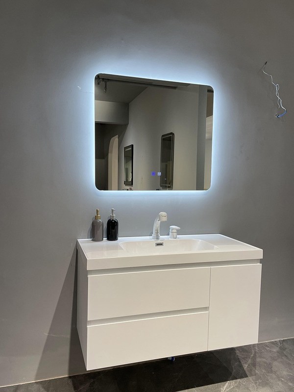 Banheiro montado na parede Vanity com lava-louças estilo romance luxo moderno de madeira maciça estilo euro