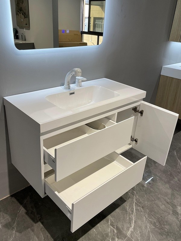 Banheiro montado na parede Vanity com lava-louças estilo romance luxo moderno de madeira maciça estilo euro