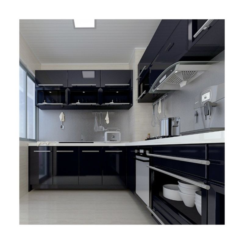 Finitura de borracha superior e acabamento de laca inferior gabinete de parede de cozinha para cozinha moderna