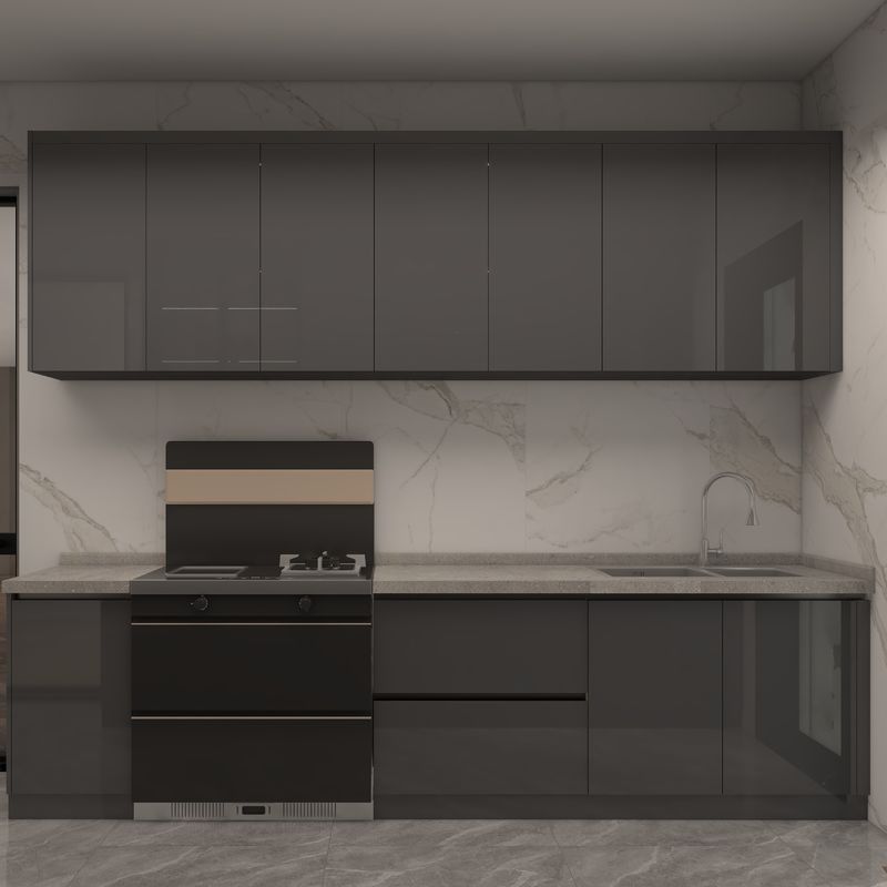 Finitura de borracha superior e acabamento de laca inferior gabinete de parede de cozinha para cozinha moderna